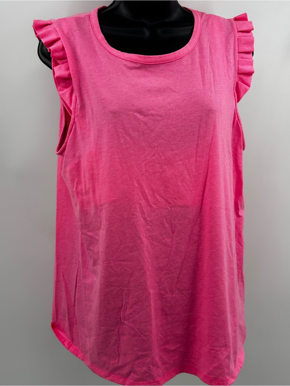 Lilly Pulitzer Pink Ruffle Sleeve Sleeveless Top Blouse Casual Summer Shirt